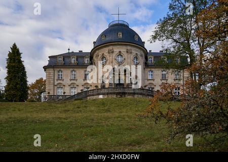 Schloss Craheim und Schlosspark bei Wetzhausen, Stadtlauringen Markt, Kreis Schweinfurt, Unterfranken, Bayern, Deutschland Stockfoto