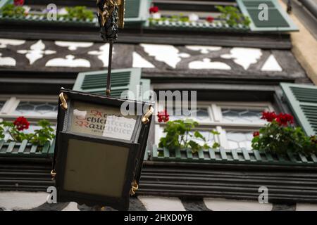 Schlenkerla, Gasthof, Bamberg, Eingang, Fachwerkhaus, Fassade Stockfoto