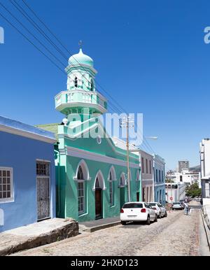 Bo-Kaap Farbige Häuser Moschee Kapstadt Südafrika Stockfoto