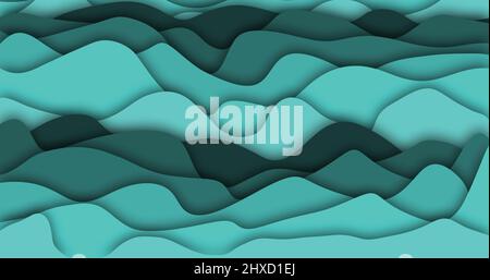 Hintergrundbild mit sich bewegenden grünen Wellen Stockfoto