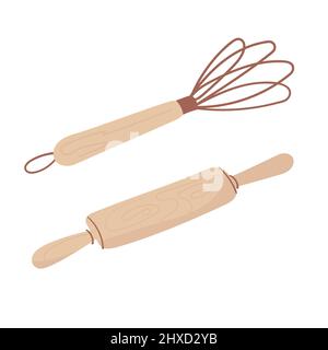 Holzrollholz. Vektorgrafik in einem flachen Stil Stock Vektor