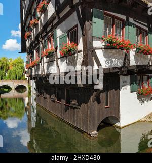 Hotel Schiefes Haus an der Blau, Fischerviertel, Ulm, Baden-Württemberg, Deutschland Stockfoto