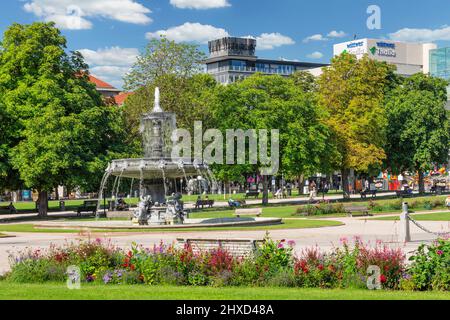 Brunnen am Schlossplatz, Stuttgart, Baden-Württemberg, Deutschland Stockfoto