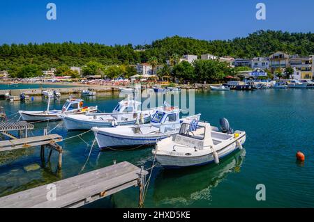 Fischerhafen, Hauptstadt Limenas, Thassos, Griechenland Stockfoto