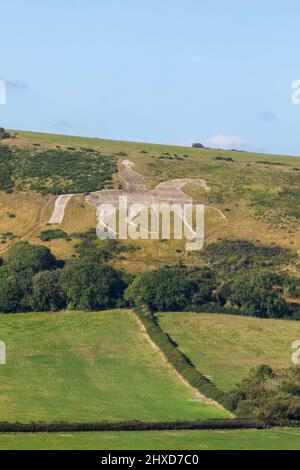 England, Dorset, Weymouth, das Osmington White Horse, das 1808 gegründet wurde Stockfoto