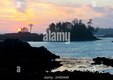 Sunset, Ucluelet, Vancouver Island, British Columbia, Kanada Stockfoto