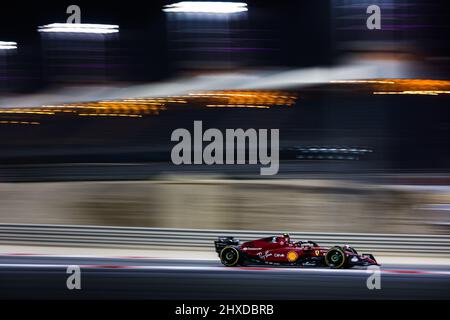55 SAINZ Carlos (Spa), Scuderia Ferrari F1-75, Aktion während der Formel 1 Aramco-Vorsaison-Tests vor der FIA Formel 1-Weltmeisterschaft 2022, auf dem Bahrain International Circuit, vom 10. Bis 12. März 2022 in Sakhir, Bahrain - Foto: Antonin Vincent/DPPI/LiveMedia Stockfoto
