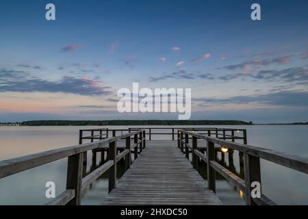 Europa, Deutschland, Mecklenburg-Vorpommern, Anlegesteg bei Waren an der Müritz Stockfoto