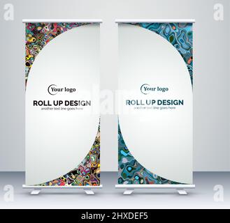 Roll-up Banner Ständer Vorlage Design, Standee, X Banner Vorlage editierbare Vektor-Illustration Stock Vektor