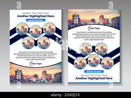 Geschäftsbroschüre. Flyer-Design. Prospekte A4 Vorlage - editierbare Vektordarstellung Stock Vektor