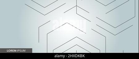 Vektor-Banner-Design, weißer Hintergrund mit Connect-Hexagon-Muster Stock Vektor