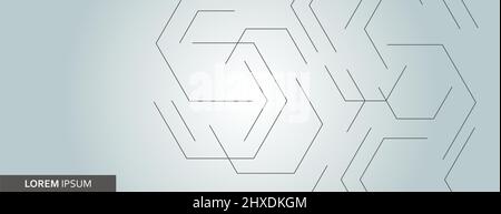 Vektor-Banner-Design, weißer Hintergrund mit Connect-Hexagon-Muster Stock Vektor