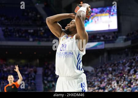 Palacio de Deportes, Madrid, Spanien, 10. März 2022, Guerschon Yabusele (Real Madrid) während der Real Madrid Baloncesto gegen AX Armani Exchange Milano - B Stockfoto