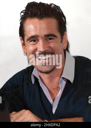 Der irische Schauspieler Colin Farrell bei der Pressekonferenz zur Rettung von Mr Banks im Dorchester, London 2013 Stockfoto