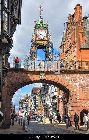 Eastgate Clock-Gate, Chester, Cheshire, England, Vereinigtes Königreich Stockfoto