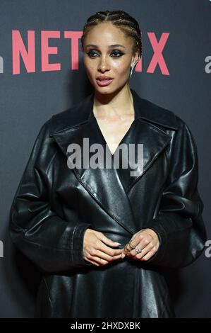 LONDON, ENGLAND - 11. MÄRZ: Adwoa Aboah nimmt an der Weltpremiere „Top Boy 2“ im Hackney Picturehaus am 11. März 2022 in London, England, Teil. Kredit: Picture Capital/Alamy Live Nachrichten Stockfoto