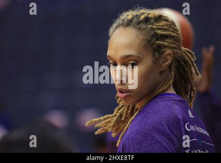 August 28 2015: Phoenix Mercury Center Brittney Griner (42) vor einem WNBA-Spiel gegen die Washington Mystics im Verizon Center in Washington D.C. M Stockfoto