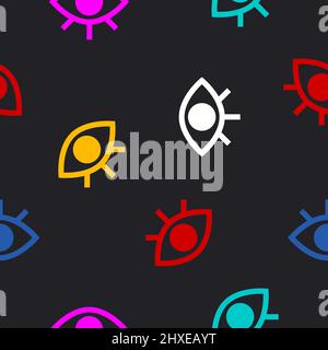 Augen nahtloses Muster für den Druck von Kleidung, Textilien. Vektor-Beauty-Illustration mit weiblichen abstrakten zufallslosen Augen. Hipster moderner Hintergrund Stock Vektor