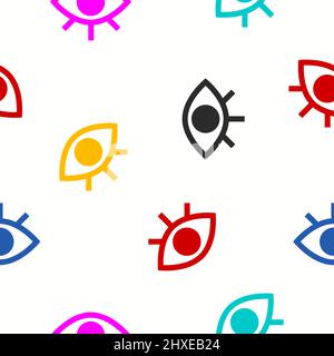 Augen nahtloses Muster für den Druck von Kleidung, Textilien. Vektor-Beauty-Illustration mit weiblichen abstrakten zufallslosen Augen. Hipster moderner Hintergrund Stock Vektor