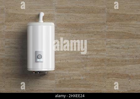 3D Rendering Boiler oder Warmwasserbereiter an der Wand mit Platz hängen Stockfoto