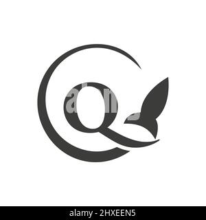 Reiselogo auf Letter Q Concept. Vektorvorlage „Q Travel Logo“ Stock Vektor