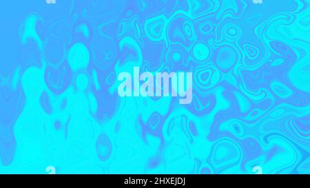 Ruhiger blauer abstrakter Hintergrund. Flüssig fließende Farbe in gradientenblauen Farben auf einer lebendigen, farbenfrohen Oberfläche. Spektakuläres, helles Happy Backdrop-Konzept. Hochwertige Illustration Stockfoto