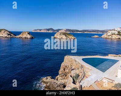 Malgrats Islands Marine Reserve, Calviá, Mallorca, Balearen, Spanien. Stockfoto