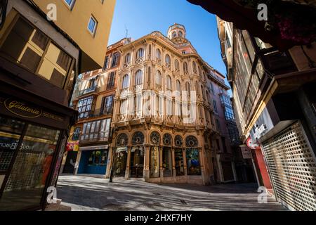 Can Corbella, am Ende des 19.. Jahrhunderts erbaut, Architekt Nicolau Lliteres, Palma, Mallorca, Balearen, Spanien. Stockfoto