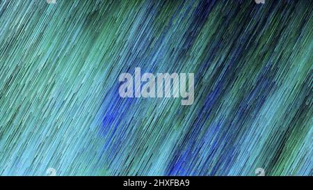Grün und blau schmale diagonale Saiten schaffen schimmernden Hintergrund, nahtlose Schleife. Design. Farbenfrohe, bewegte und leuchtende Linien. Stockfoto