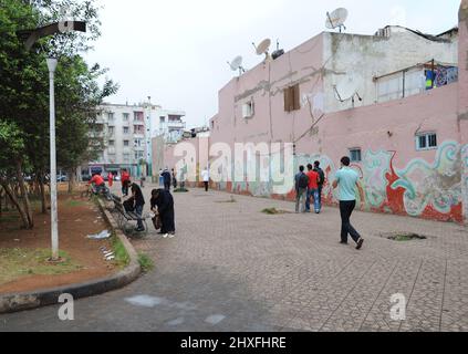 Eine Straße in Casca, Marokko. Stockfoto