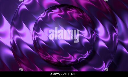 Animation mit sich bewegenden Wasserhighlights auf Kreisen. Bewegung. Dunkle Kreise mit sich bewegenden welligen Lichtern. Blendung von Licht auf Kreisen mit Stockfoto