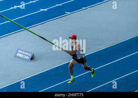 Sydney, Australien. 12. März 2022. Tritt am 12. März 2022 im Sydney Olympic Park Athletics Center in Sydney, Australien, bei den Men Pole Vault Open im Rahmen des 2022 Chemist Warehouse Sydney Track Classic an. Kredit: Izhar Ahmed Khan/Alamy Live Nachrichten/Alamy Live Nachrichten Stockfoto