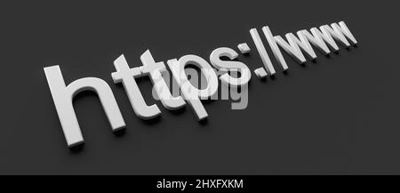 https www Internet-Adresse in der Suchleiste des Browsers. 3D Rendern Stockfoto