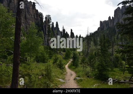 Wanderweg durch den mittleren Westen in South Dakota. Stockfoto