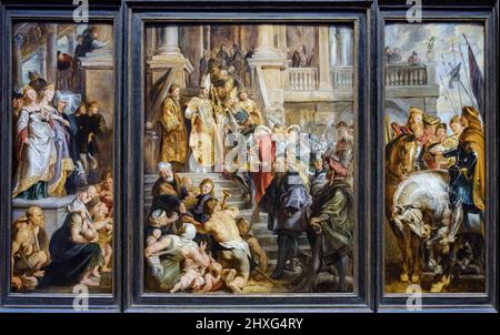 Peter Paul Rubens, Ölskizze für das hohe Altarbild, St. Bavo, Gent, Öl auf Leinwand, Nationalgalerie, London, England, Großbritannien. Stockfoto