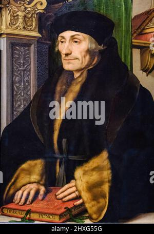 Erasmus, Hans Holbein der Jüngere, Öl auf Holz, 1523, , Nationalgalerie, London, England, Großbritannien. Stockfoto