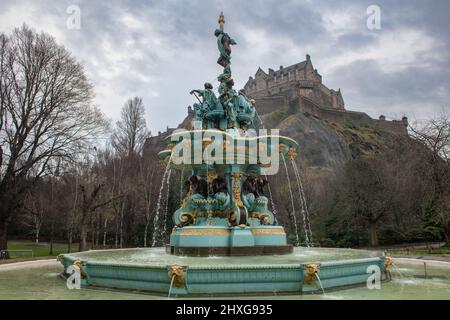 Ross Fountain, Princes St Gardens, Edinburgh, Schottland, Großbritannien Stockfoto