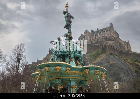 Ross Fountain, Princes St Gardens, Edinburgh, Schottland, Großbritannien Stockfoto