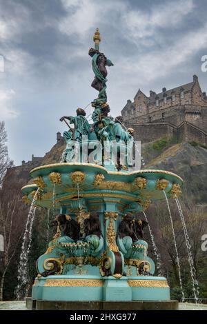 Ross Fountain, Princes St Gardens, Edinburgh, Schottland, Großbritannien Stockfoto