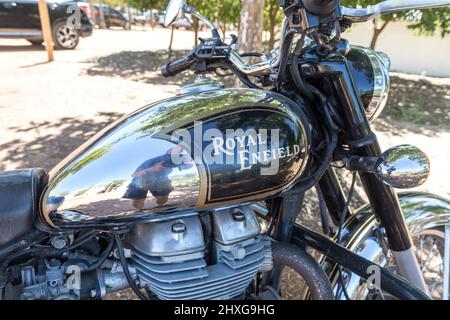 Ein Royal Enfield Motorrad in Kapstadt Südafrika Stockfoto