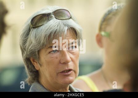 Wien, Österreich. 23. August 2008. Kampagnenveranstaltung mit Heide Schmidt, Spitzenkandidatin des LIF (Liberales Forum) Stockfoto