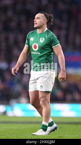 12.. März 2022 ; Twickenham Stadium, London, England; 6-Nations International Rugby, England gegen Irland: James Lowe aus Irland Stockfoto