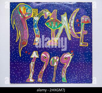 Bildercover der 7-Zoll-Single-Version von 1999 von Prince, die 1982 veröffentlicht wurde. Stockfoto