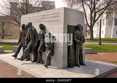 Virginia Civil Rights Memorial auf dem Gelände der State Capitol in Richmond VA Stockfoto