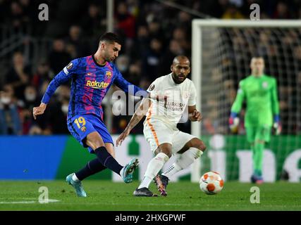 Barcelona, Spanien, 10. März 2022. Ferran Torres (19) vom FC Barcelona während des Europa League-Spiels zwischen dem FC Barcelona und Galatasaray SK im Camp Nou Stockfoto