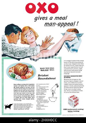 1959 britischen Werbung für Oxo Brühwürfel. Stockfoto