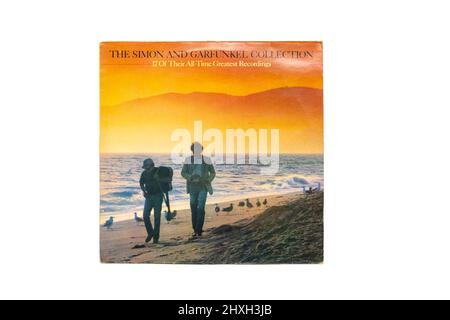 simon und Garfunkel Collection Vinyl LP-Plattencover Stockfoto