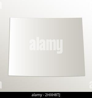 Wyoming Kartenpapier 3D natürliches Raster leer Stockfoto