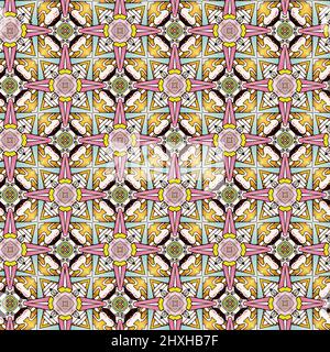 Interessante Formen schaffen eine schöne, symmetrisches Design Pattern, die nahtlos gefliest werden kann Stockfoto