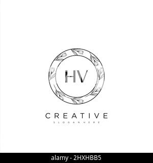 HV Anfangsbuchstabe Blume Logo Vorlage Vektor Premium-Vektor Stock Vektor